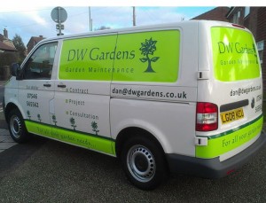 DW Gardens white and green van