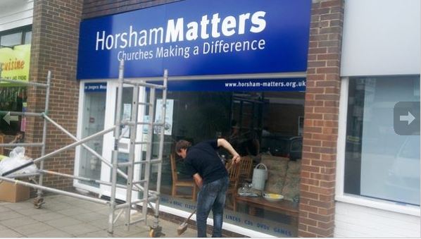 The finished signage at Horsham Matters shop in Billingshurst