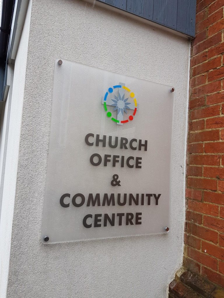 Church office external sign