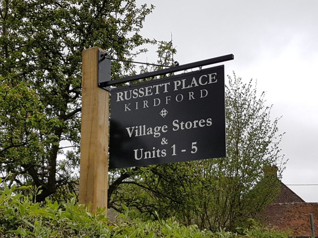 Russet place external sign