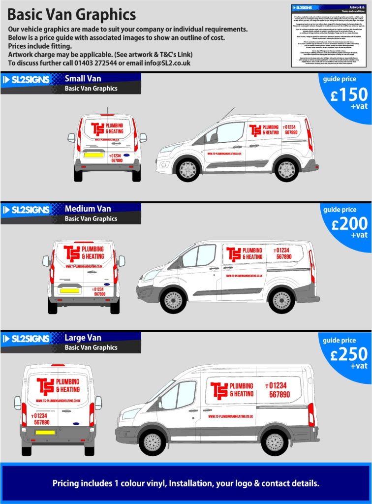 Van Graphics Prices | SL2 Signs and 