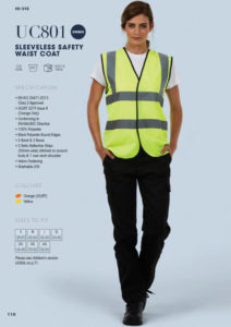 sleeveless safety waist coat