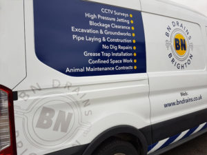 BN drains vehicle graphic