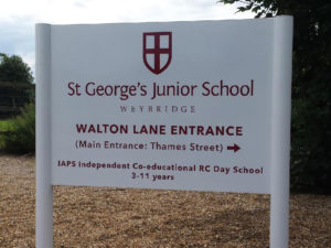 St George's Junior School outdoor sign