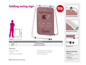 Folding swing signage