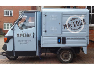Maverick coffee machine vehicle graphics