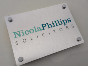Nicola Phillips Solicitors indoor sign