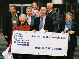 World development movement banner