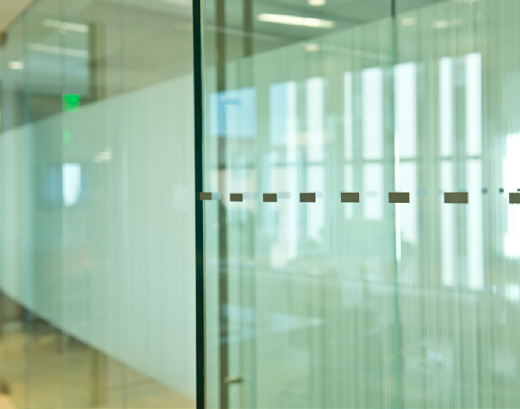 frosted glass in office