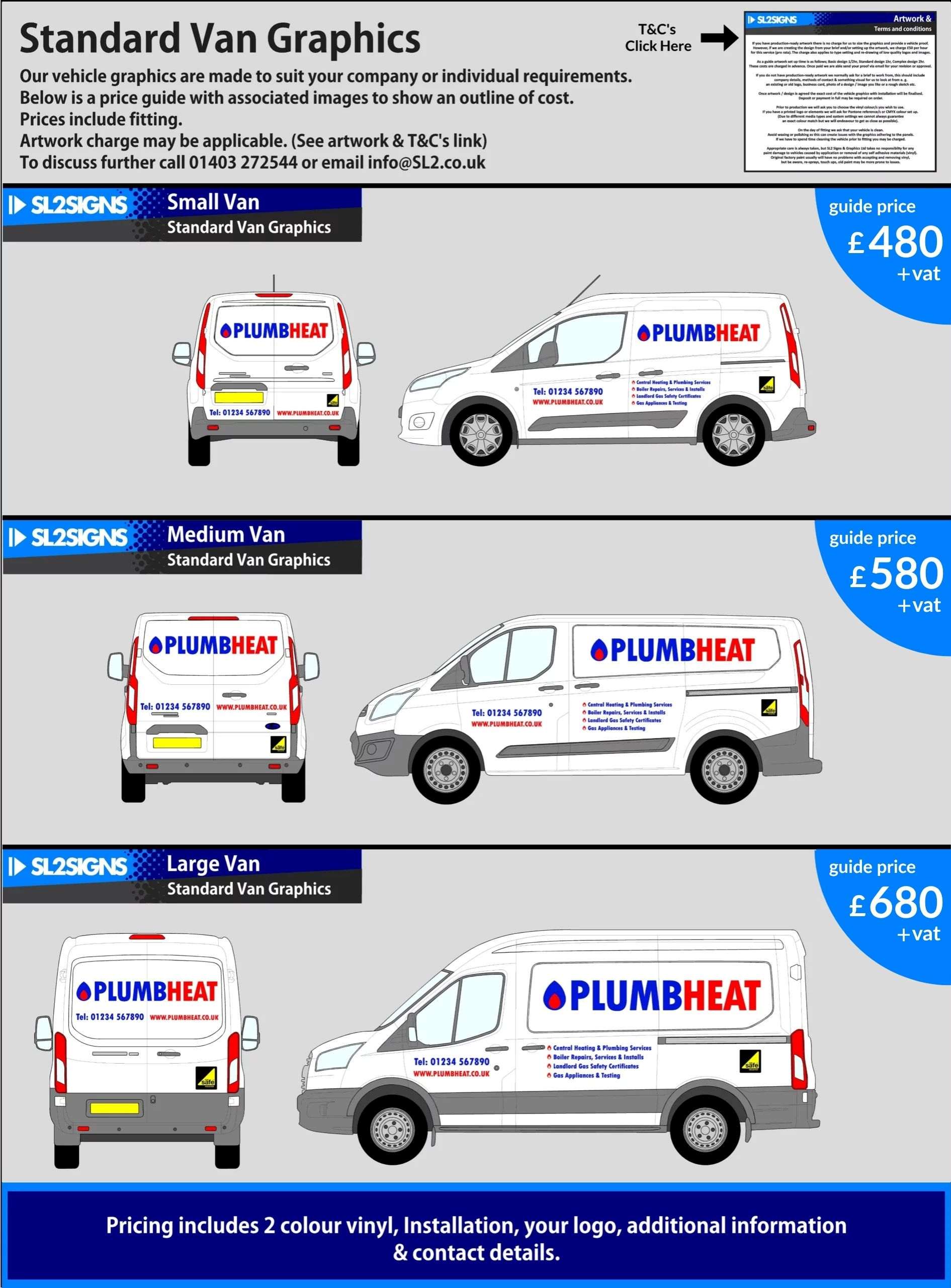 Standard van prices